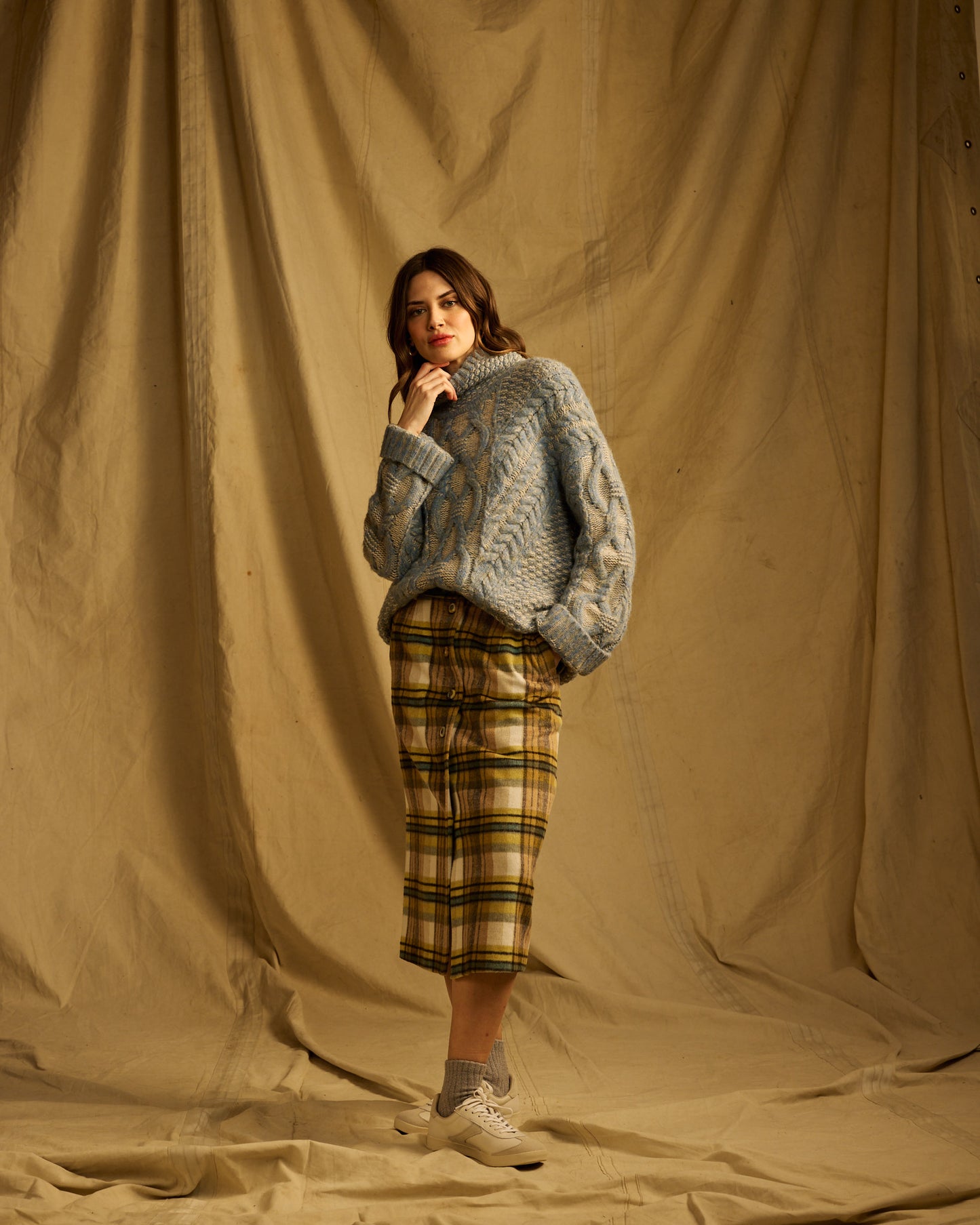 Annecy Cable Knit Light Teal Sweater/Jumper