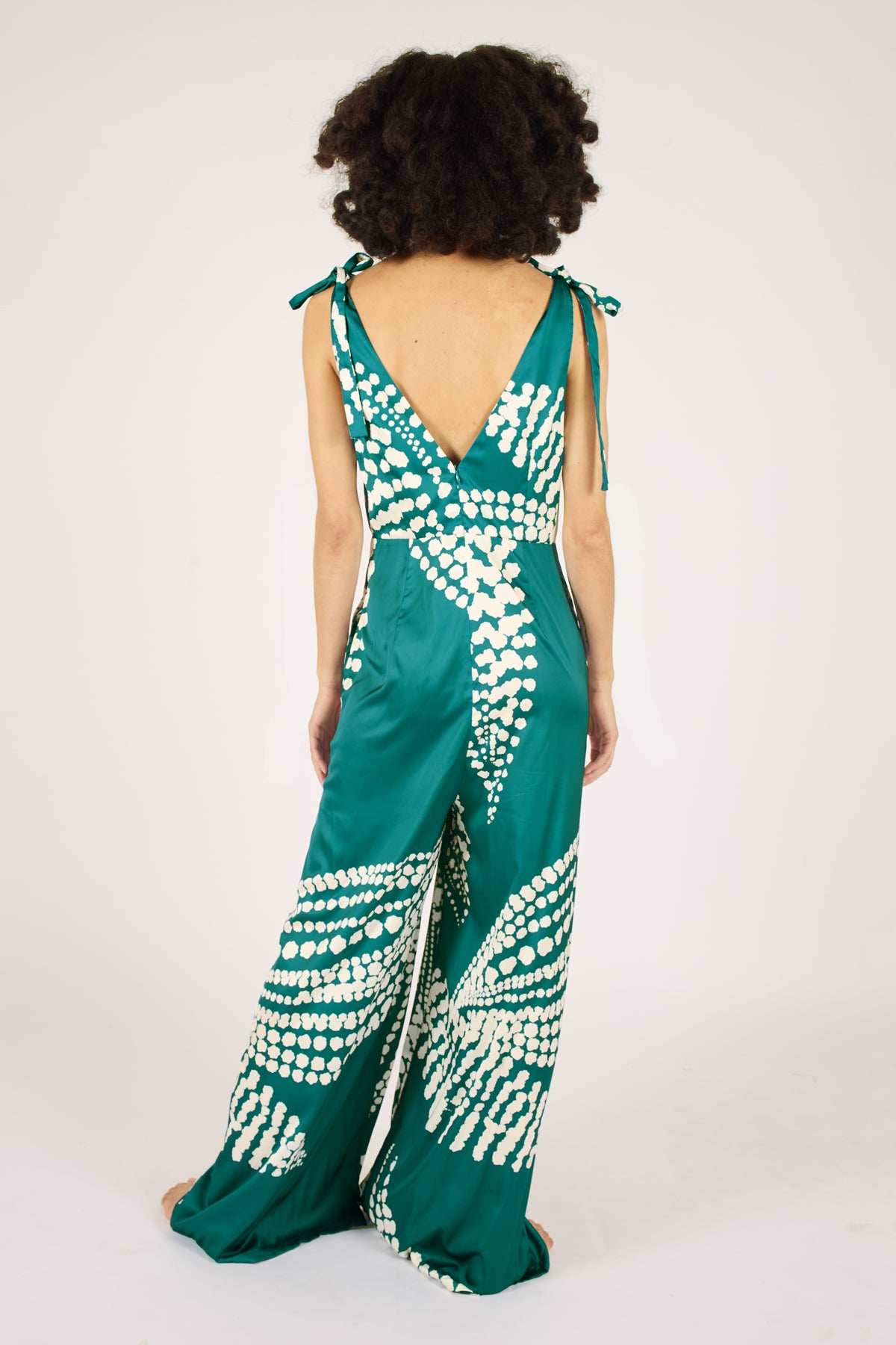 Gracie Jumpsuit in Blue & Cream Paisley Print