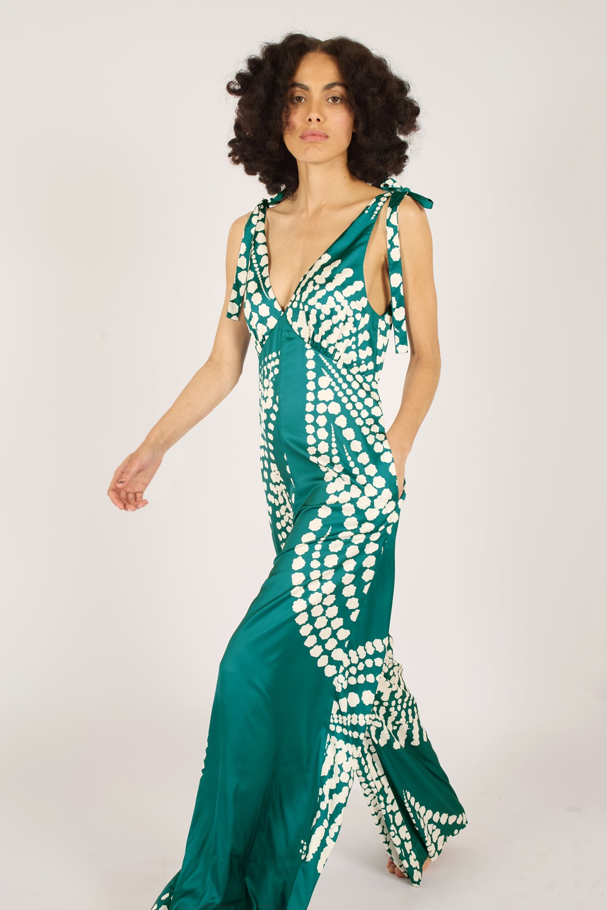 Gracie Jumpsuit in Blue & Cream Paisley Print