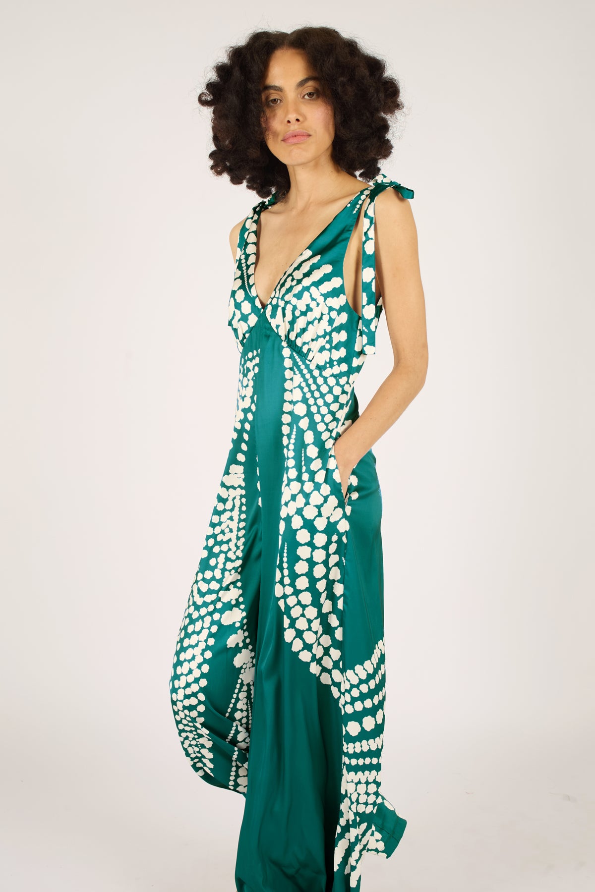 Gracie Jumpsuit in Blue & Cream Paisley Print