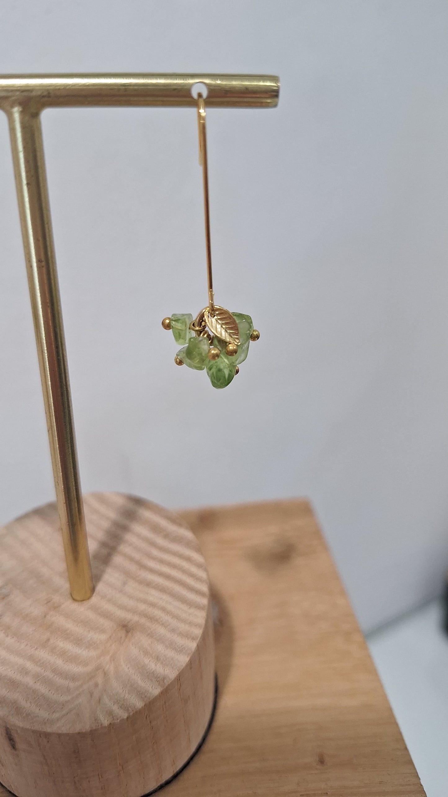 Cluster Drop Earrings in Green