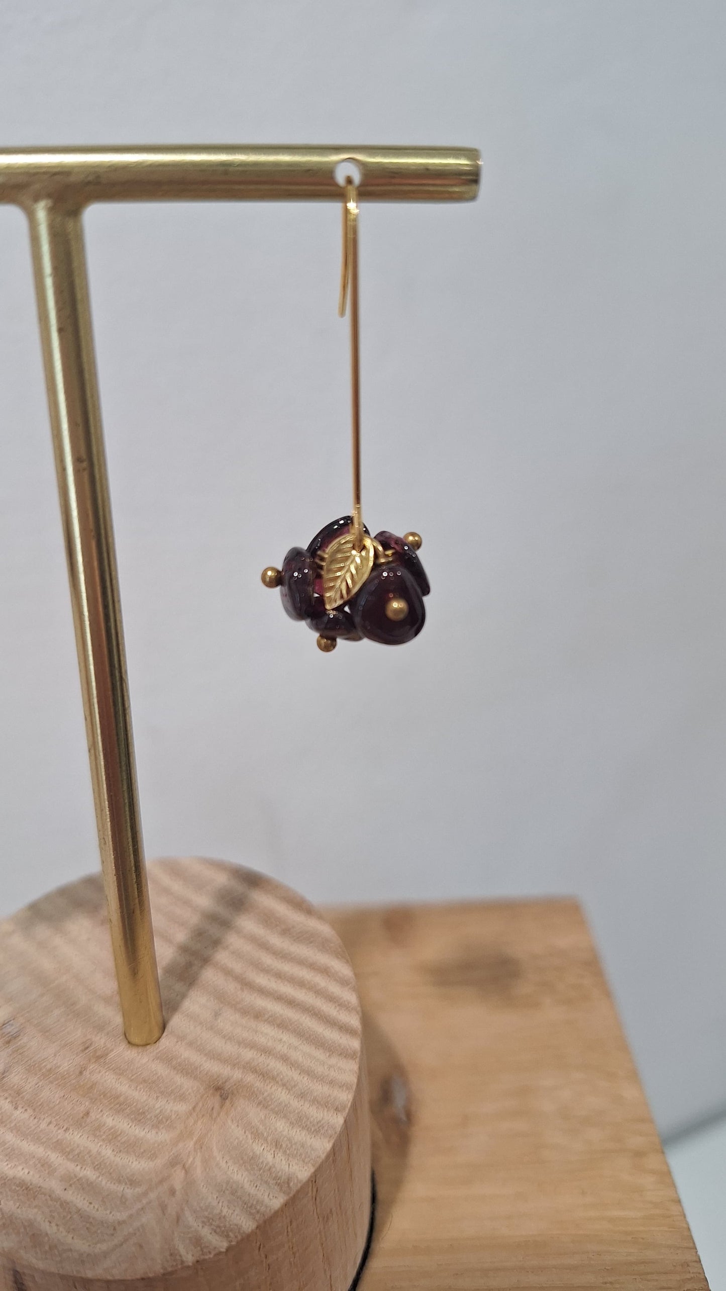 Cluster Drop Earrings in Deep Purple