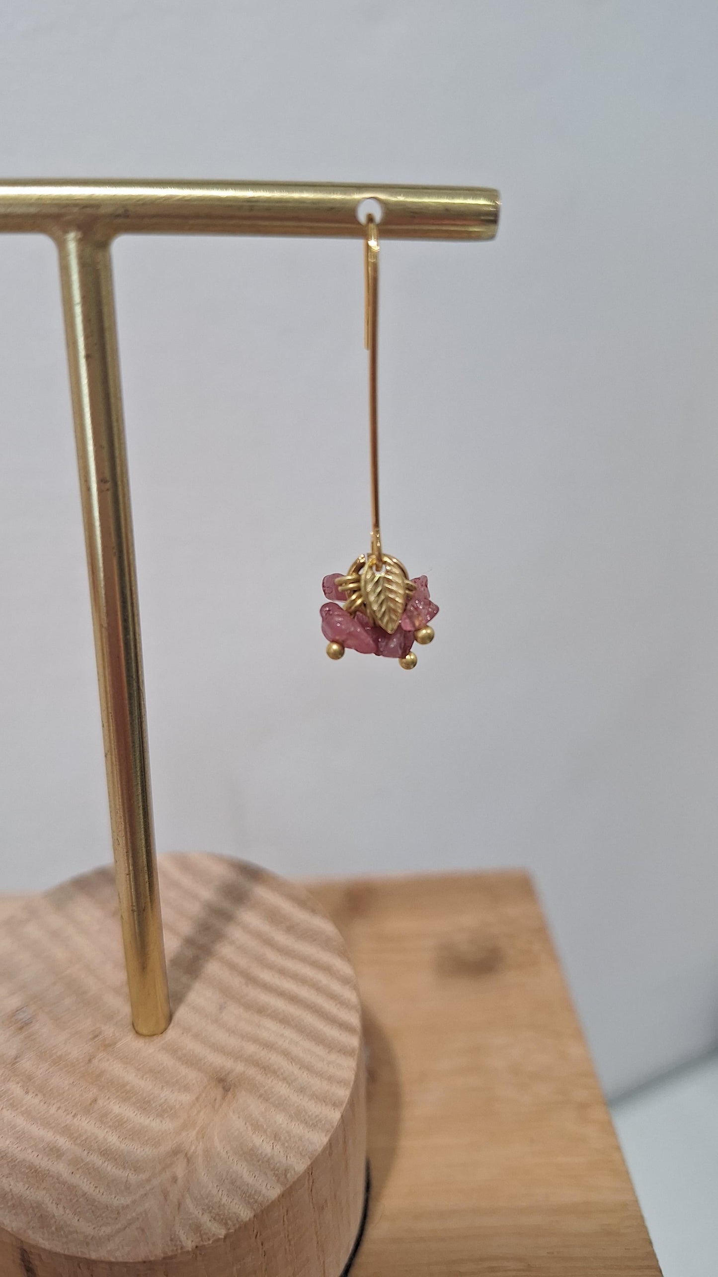 Cluster Drop Earrings in Pink