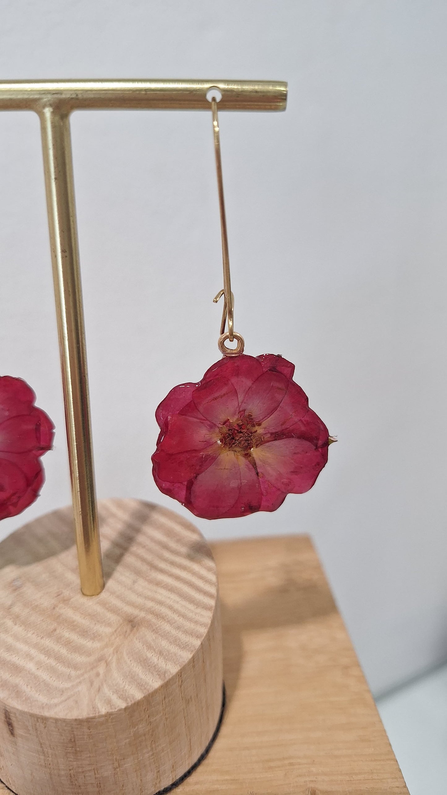 Cherry Blossom Earrings in Deep Pink