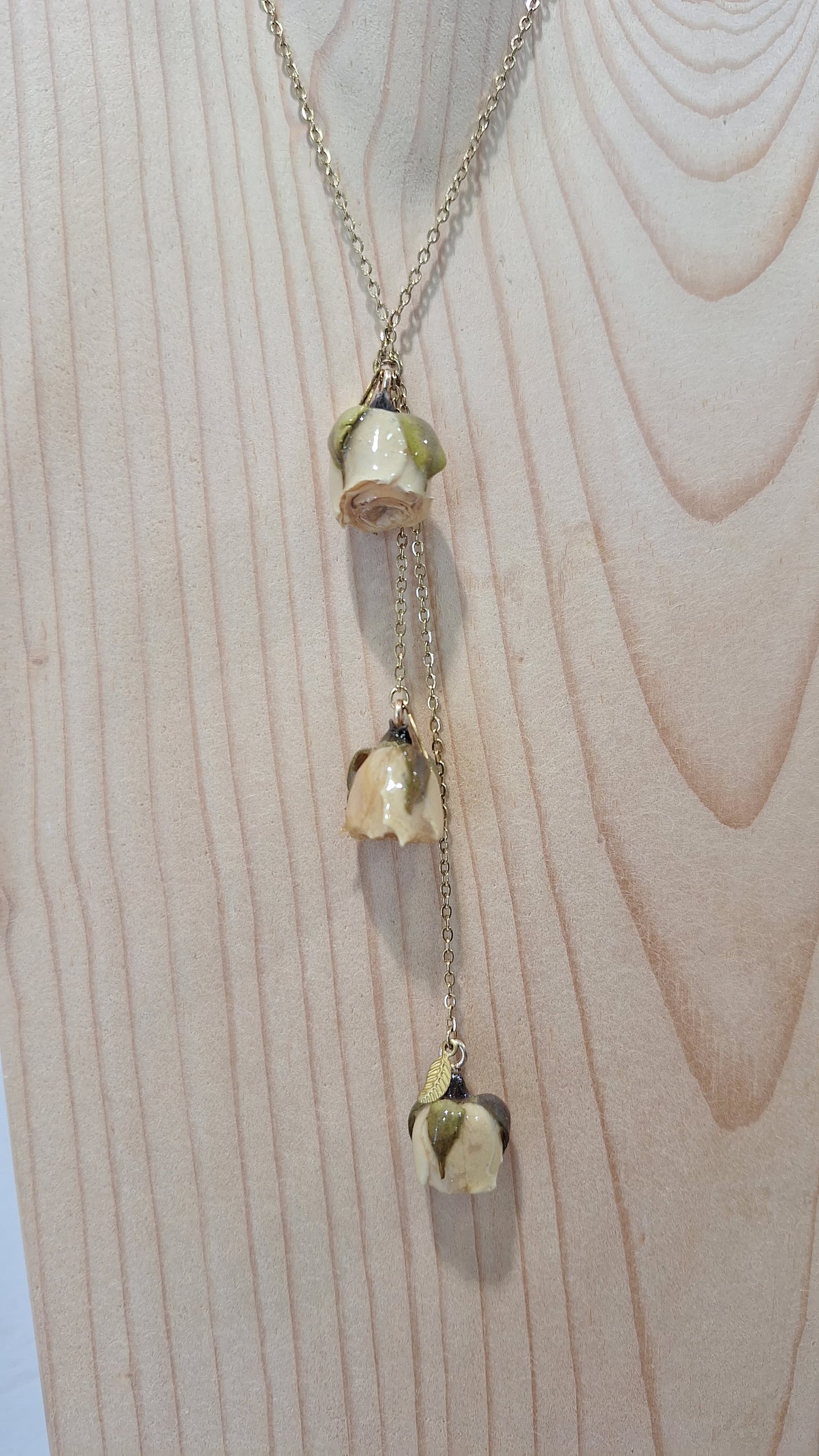 Triple Rosebud Necklace
