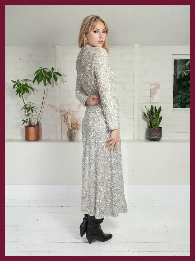 Philippa Sequin Skirt In Gold