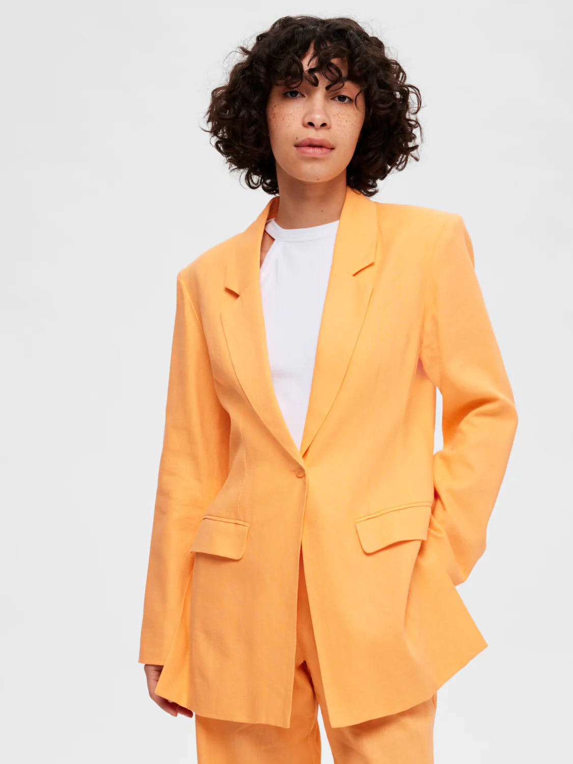 SLFTania Slim Blazer in Tangerine