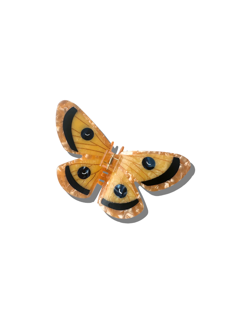Hand-Painted Emperor Silk Moth Claw Hair Clip | Eco-Friendly