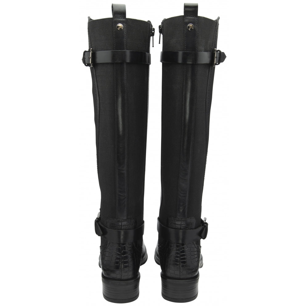 Black Leather Eildon Knee High Boots