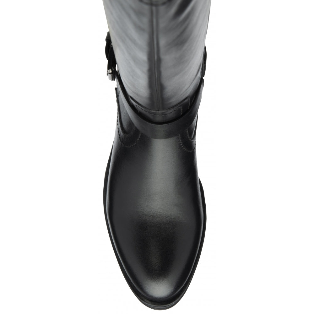 Black Leather Eildon Knee High Boots