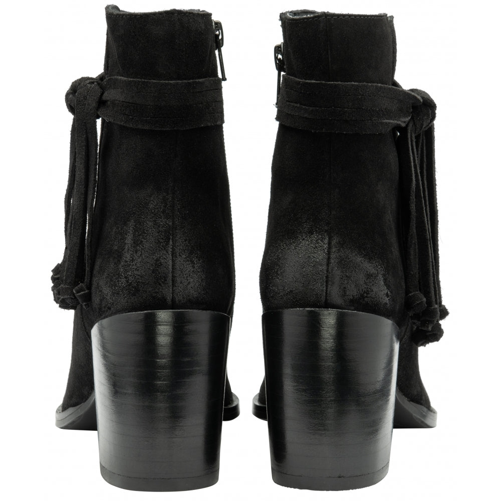 Black Suede Soran Heeled Ankle Boots