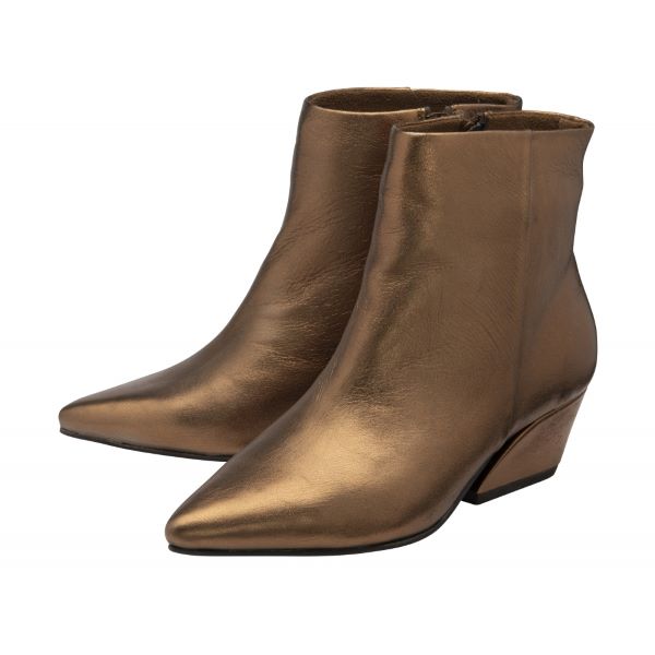 Bronze Leather Hawick Ankle Boots