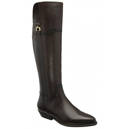 Brown Leather Forge Knee High Boots