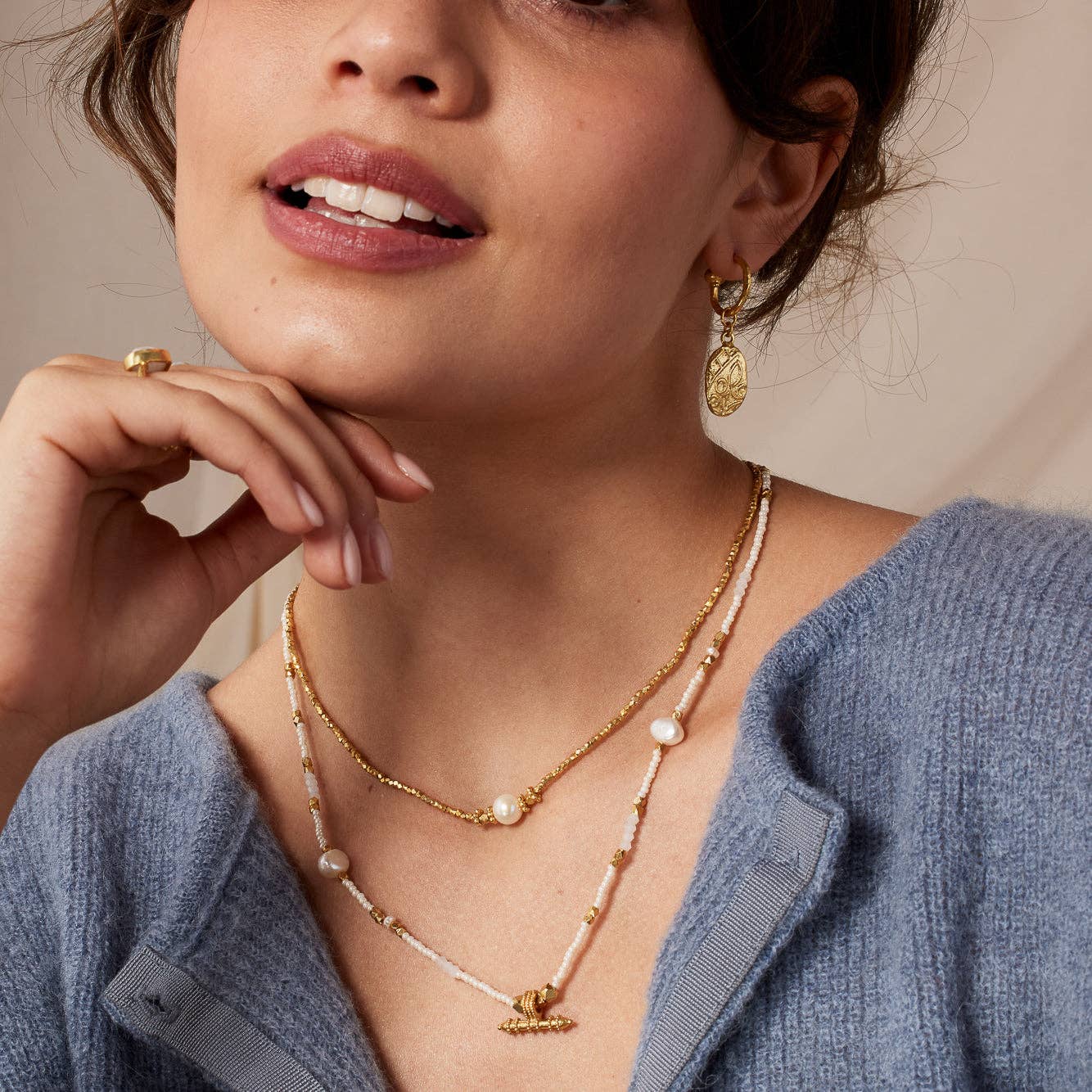 Bluebell Choker Necklace Freshwater Pearl