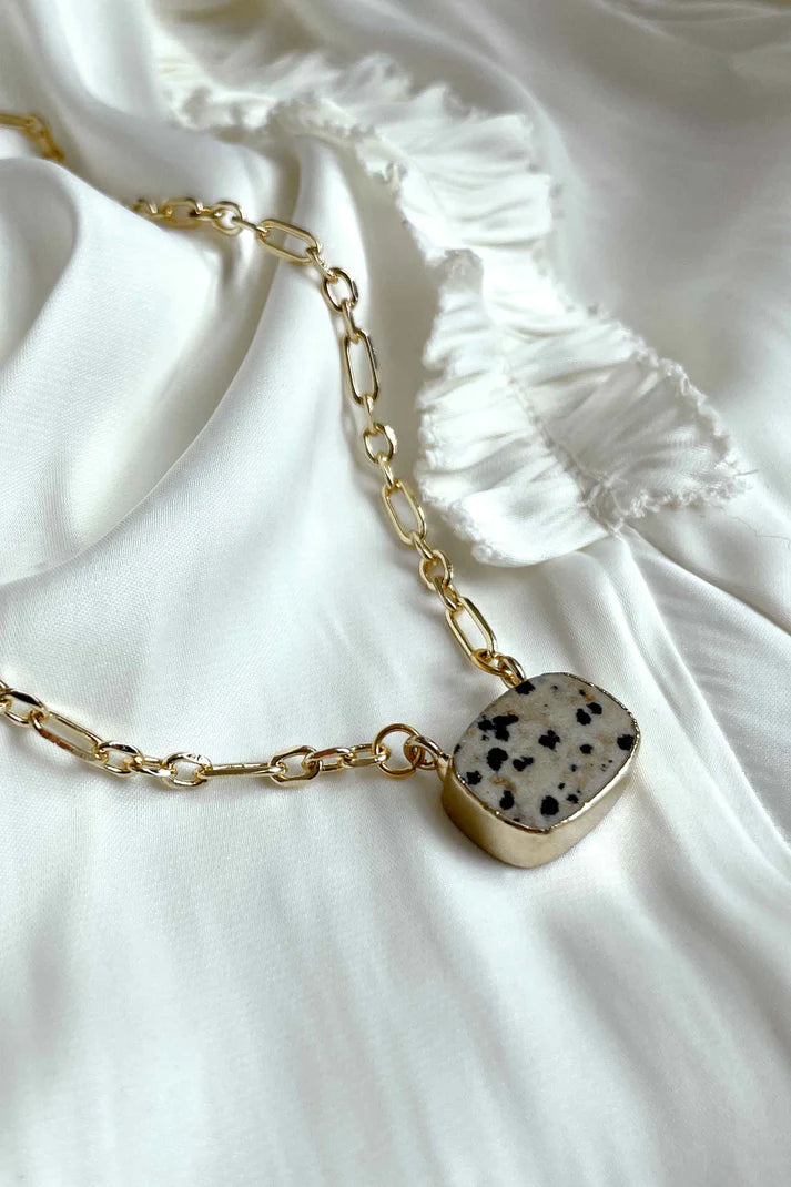 Jasper Cube Necklace