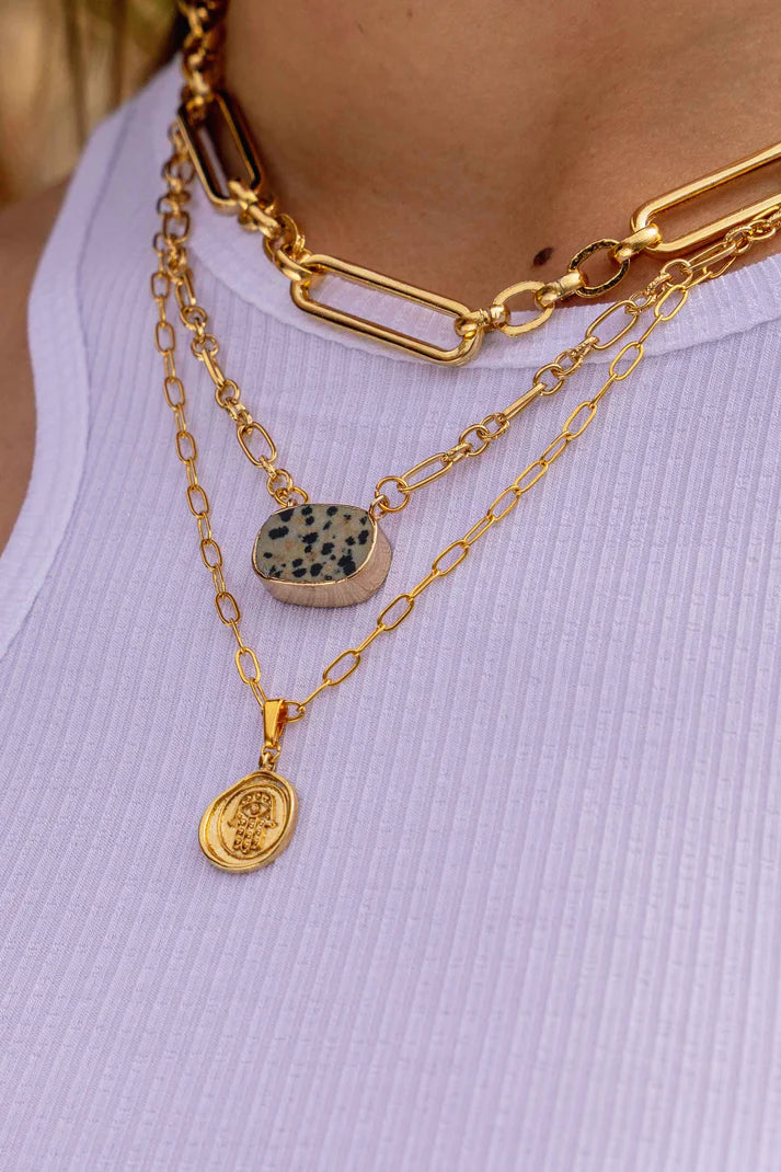 Jasper Cube Necklace