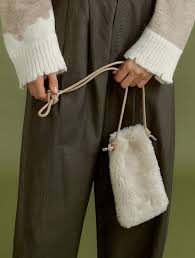 Adora Mini Strap Bag in Beige