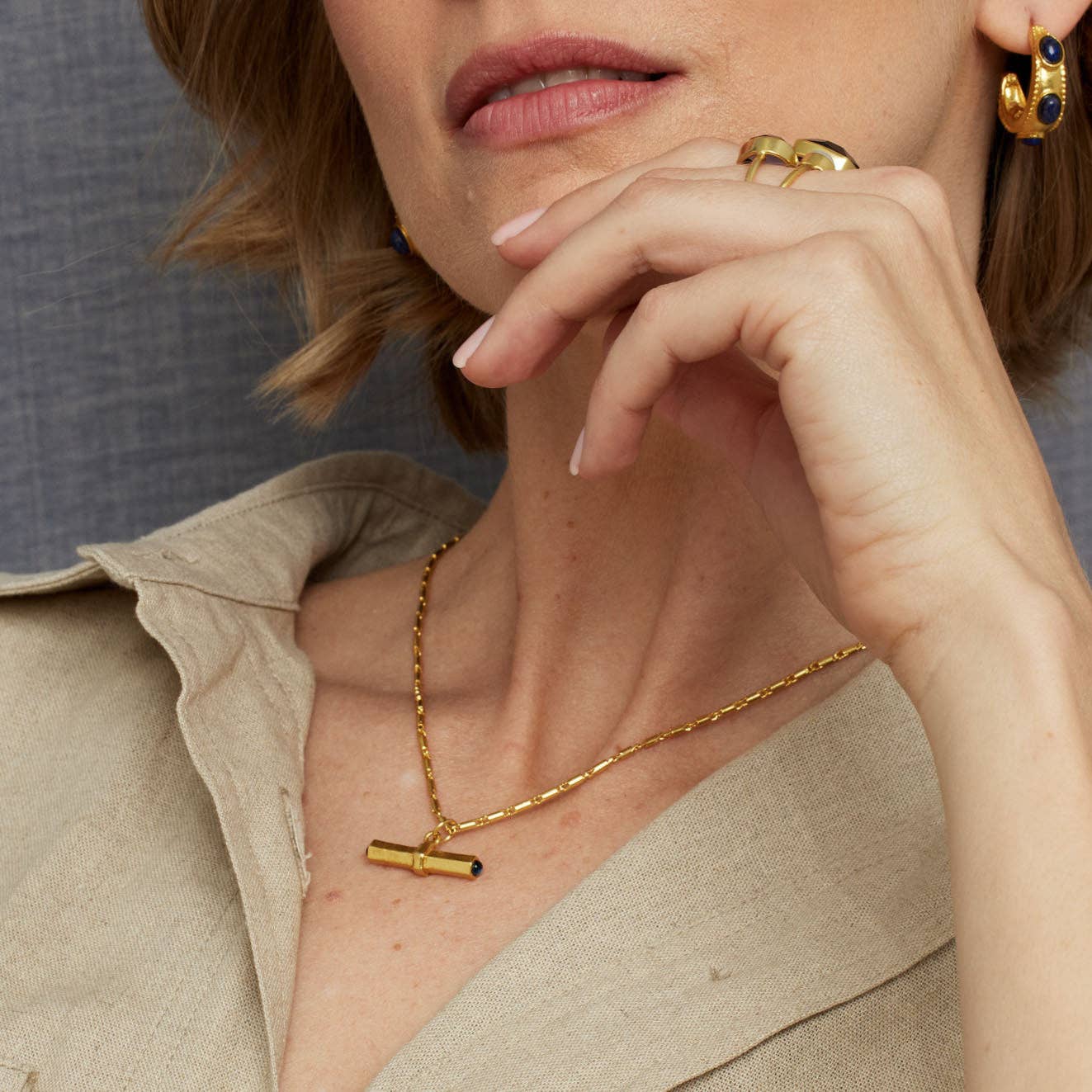 Como Iolite T-bar Necklace