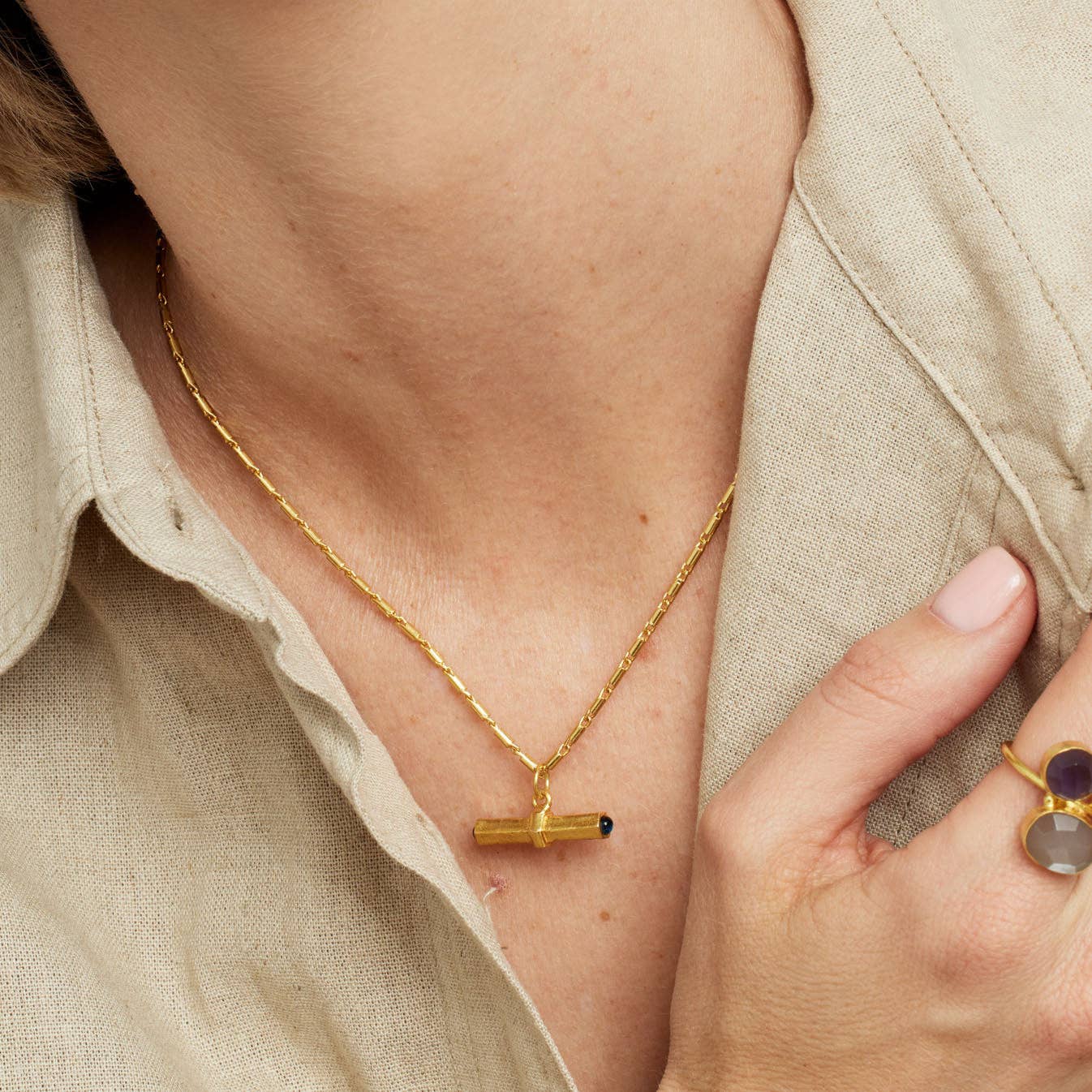 Como Iolite T-bar Necklace