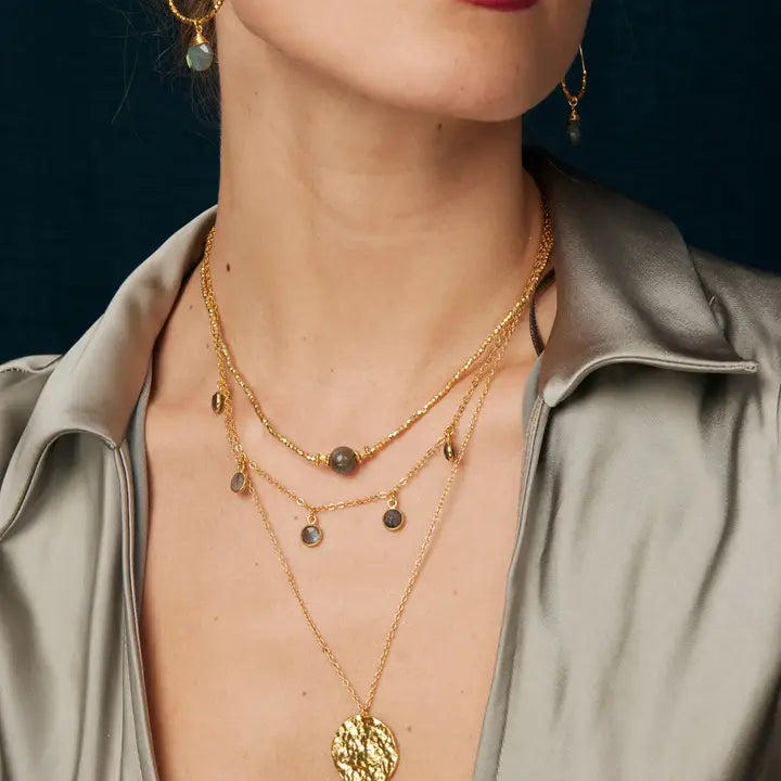 Maeve Charm Necklace Labradorite