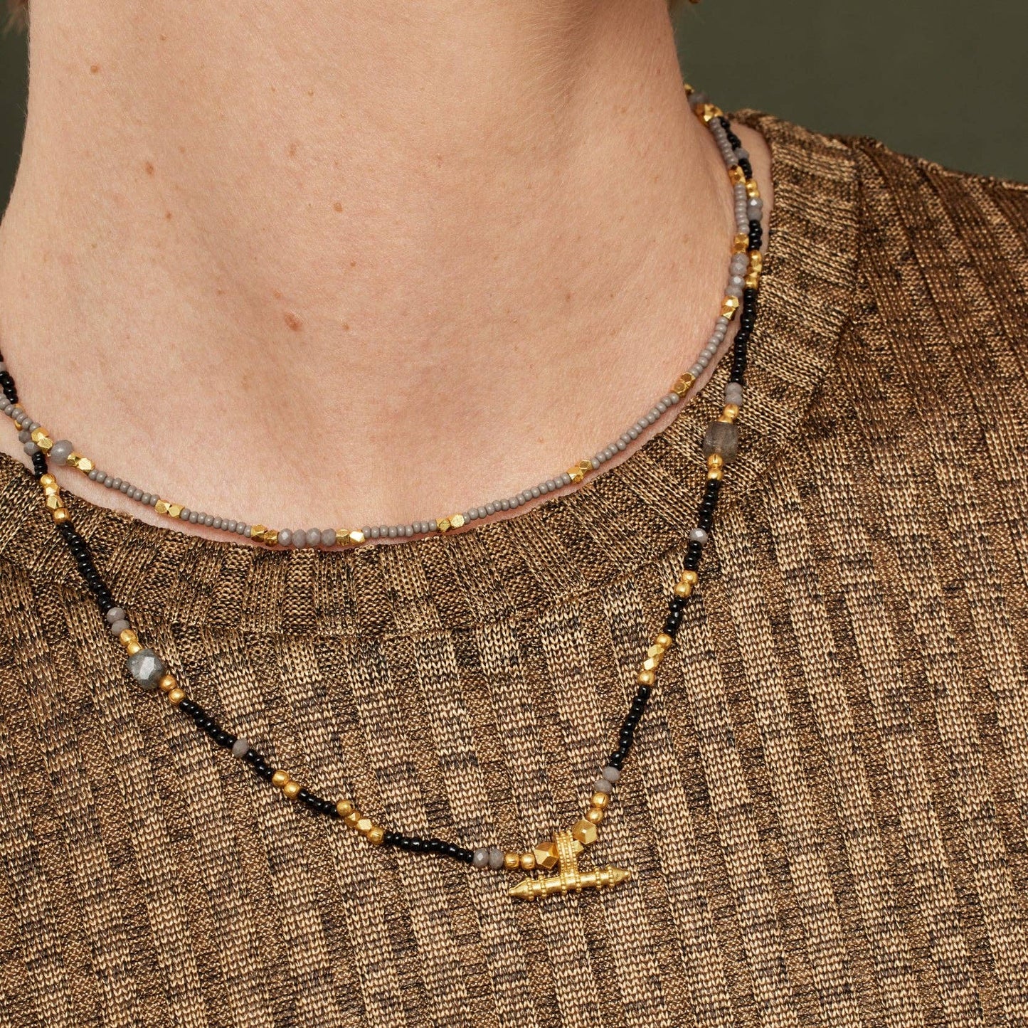 Sadie Necklace Black & Grey
