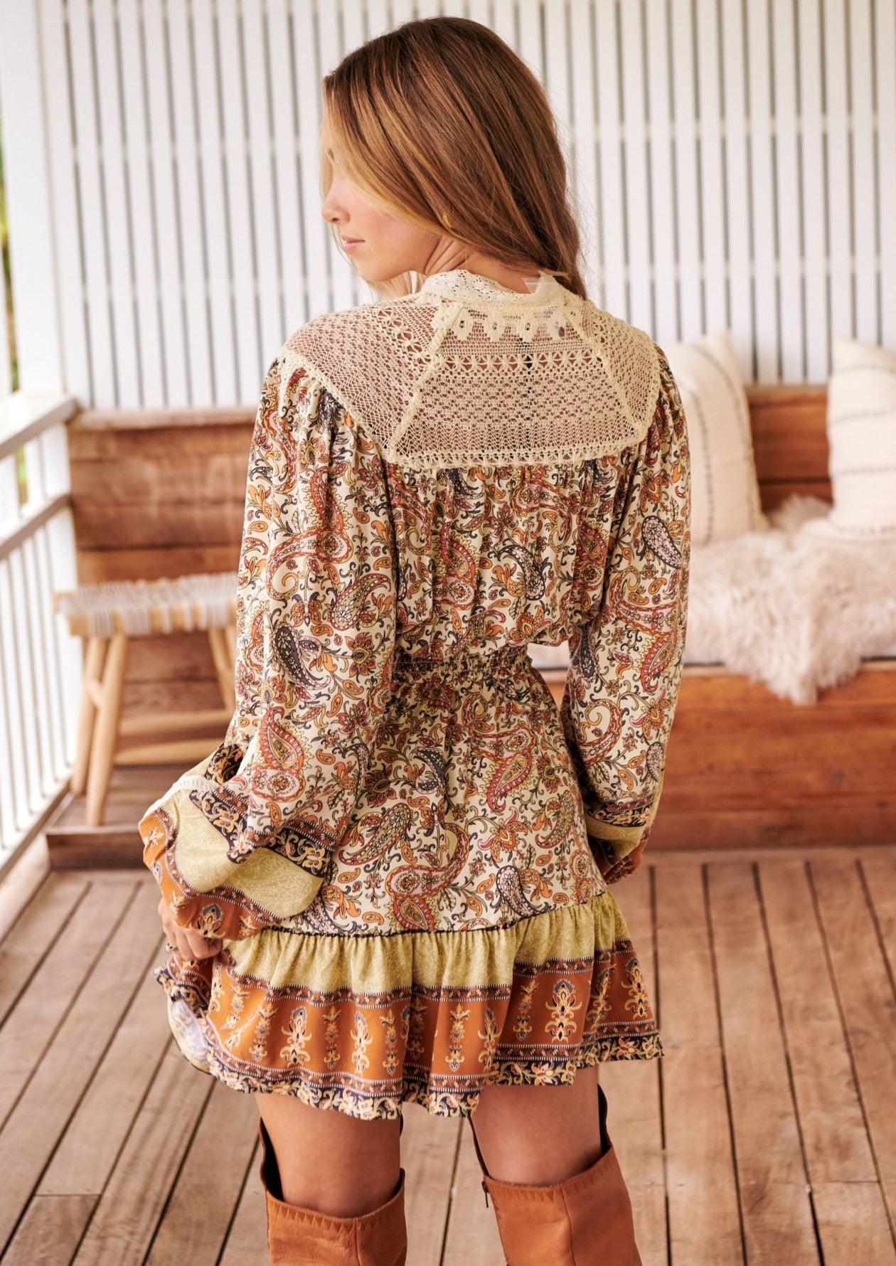 Mini Dress Olivia in Oakie Print