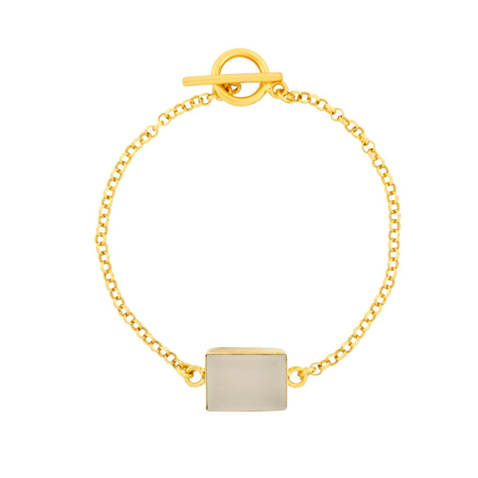 Delta White Chalcedony Bracelet