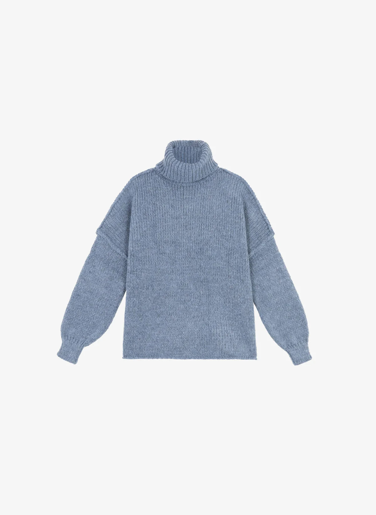 Lejoko Polo Neck Sweater in Denim