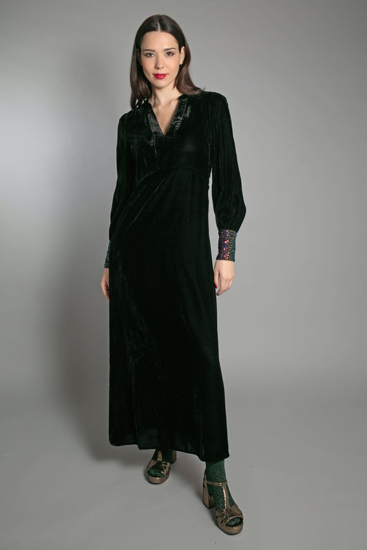 Maeve Velvet Dress in Black