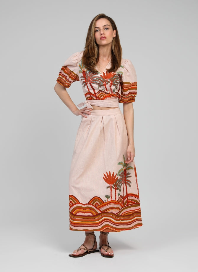 Raromy Skirt in Coral