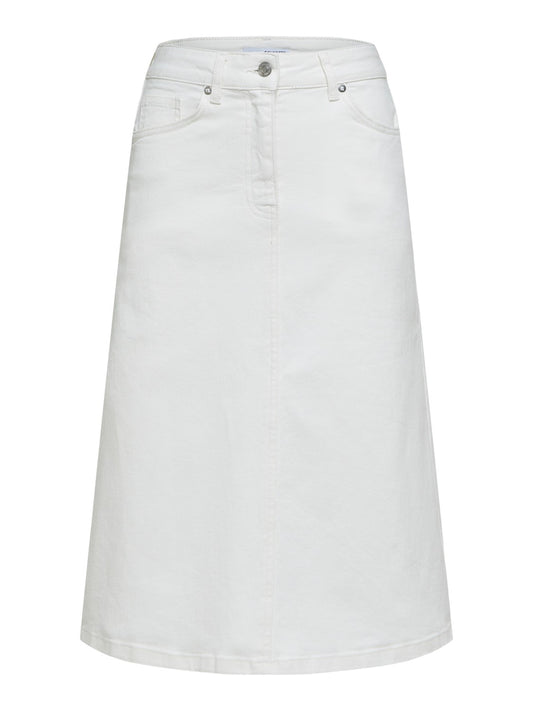 SLFVinnie Midi White Denim Skirt