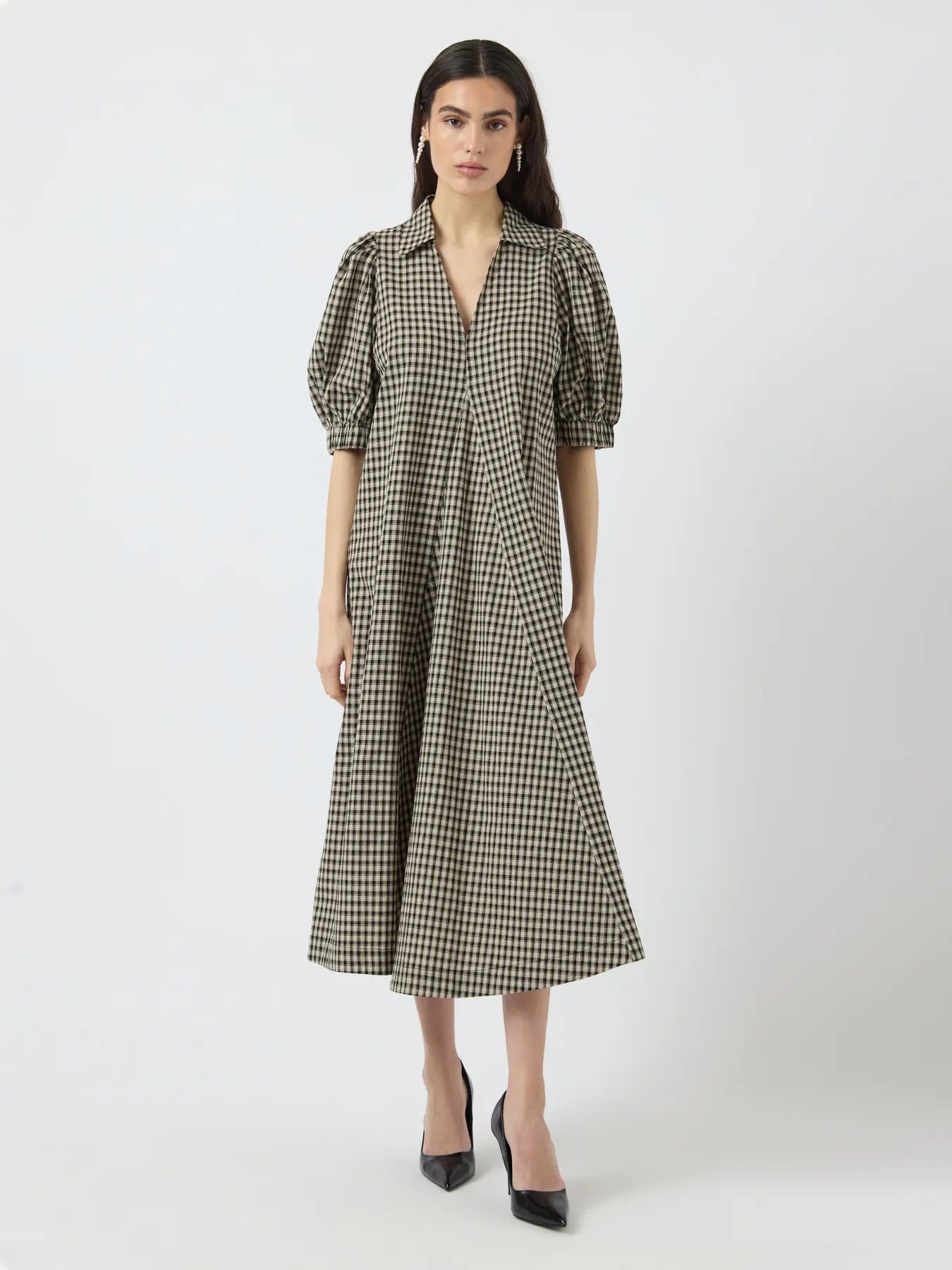 Yaslee Maxi Dress in Check