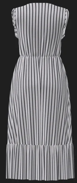 YASEBBA Midi Dress in Black & White Stripe