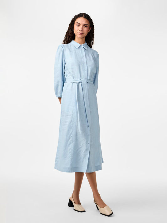 YASFLAXY Linen Shirt Dress