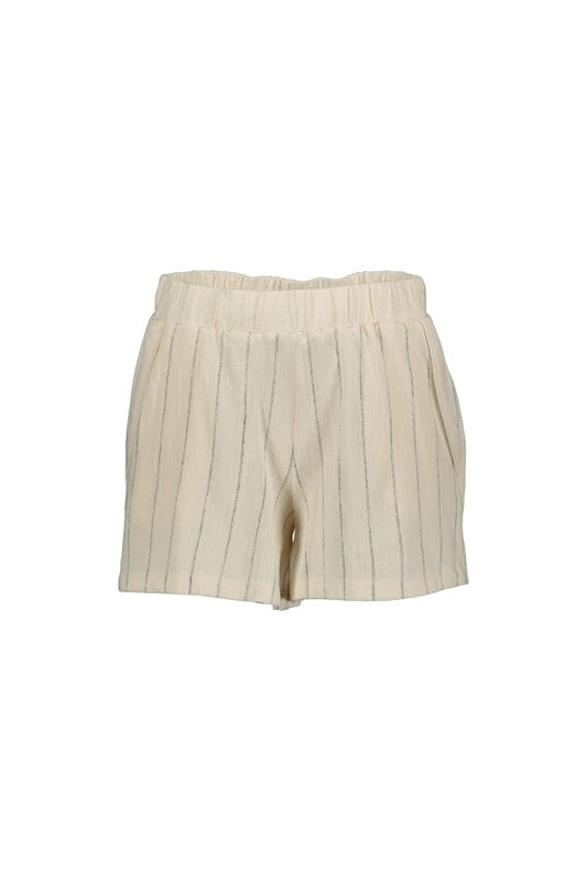 Striped Organic Cotton Shorts In Off White