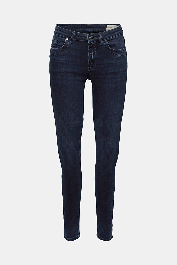 Button-fly jeans with a cashmere texture