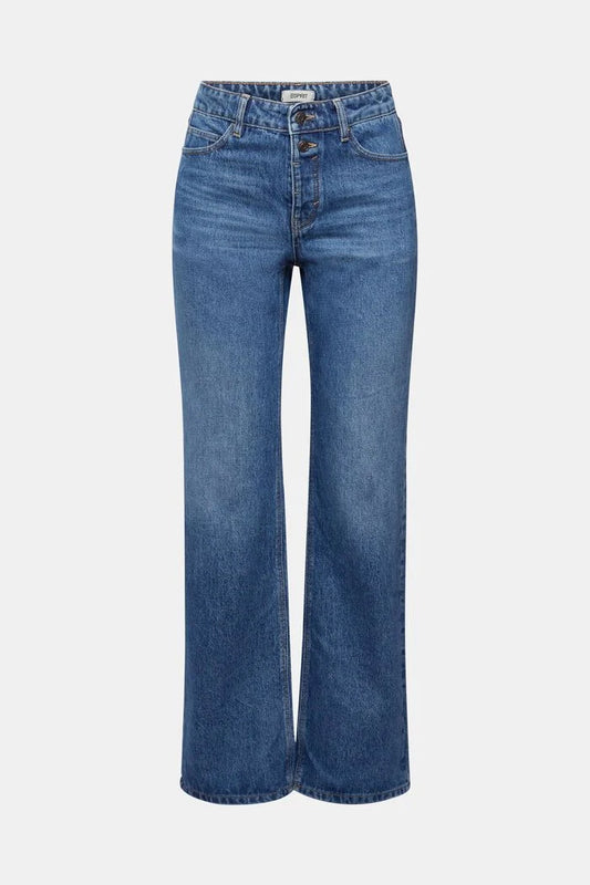 Cropped Flared Western Bootcut in Medium Blue Wash 32 Length