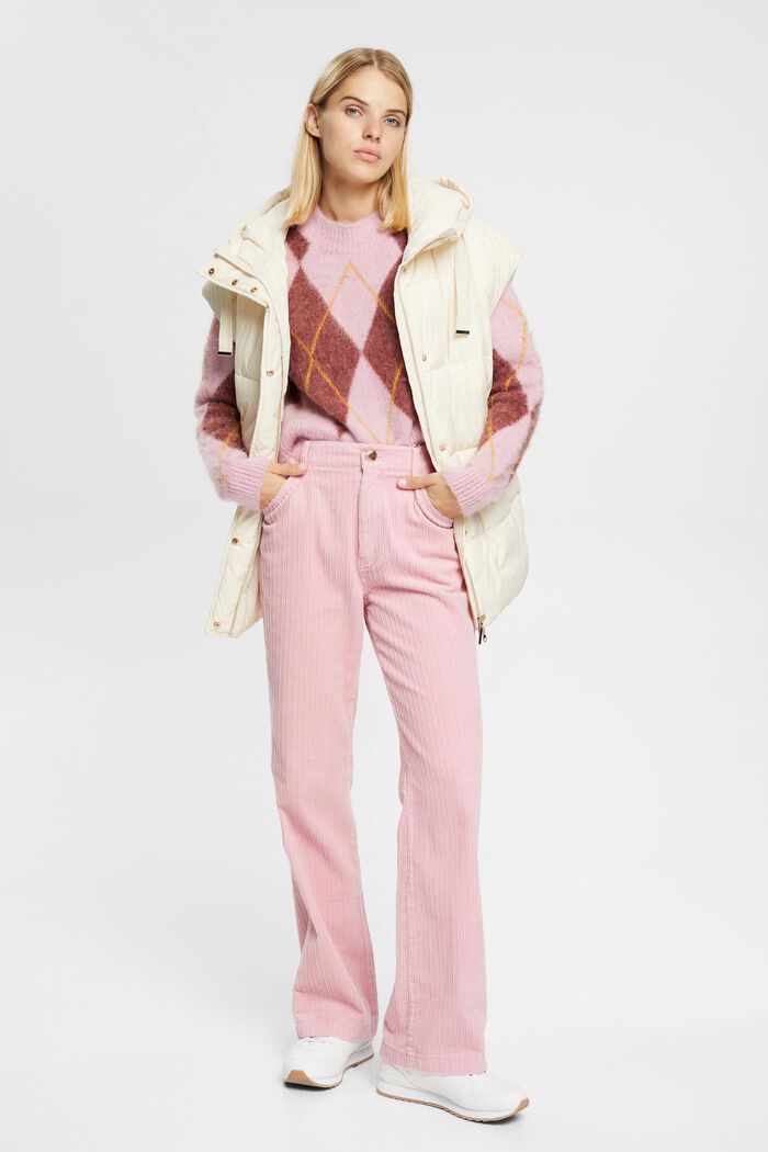 Wide Cord Trousers in Pink
