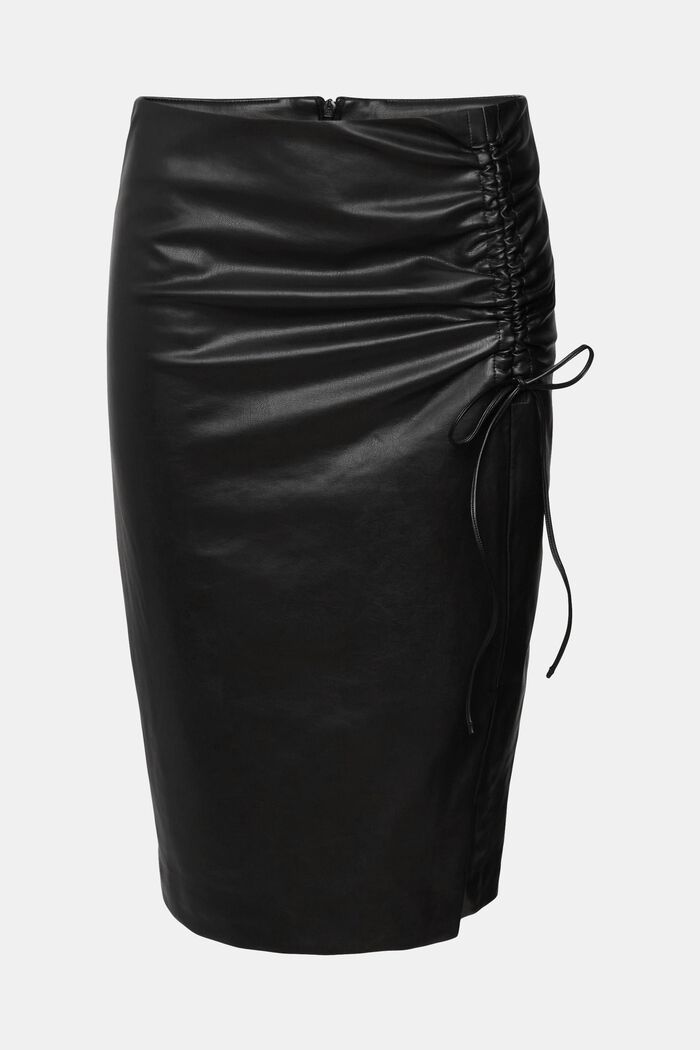 Black faux leather pencil skirt hotsell