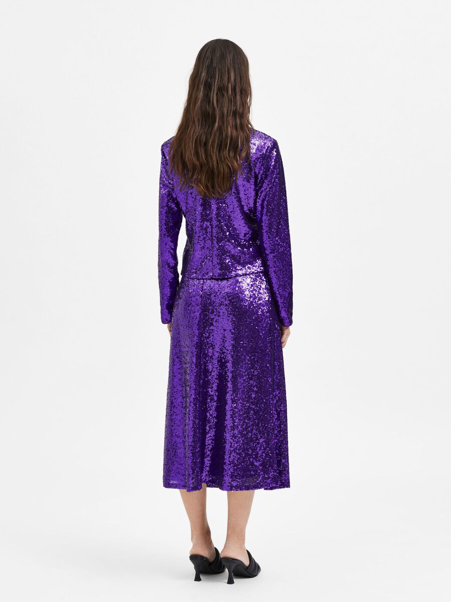 Sequin Skirt in Acai