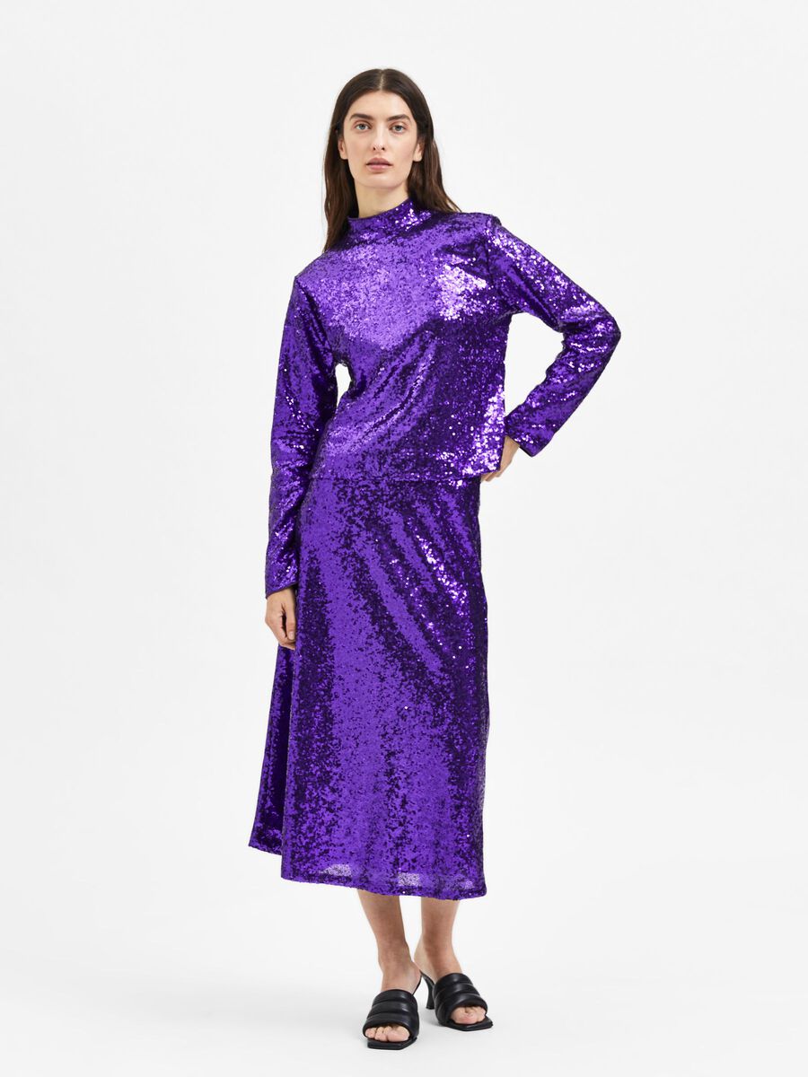 Sequin Skirt in Acai