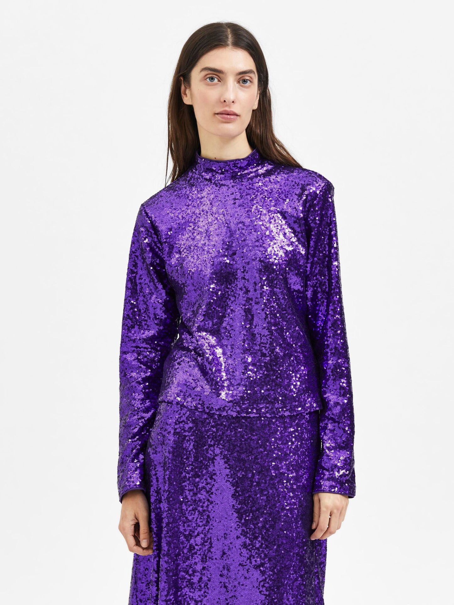 Sequin Top in Acai