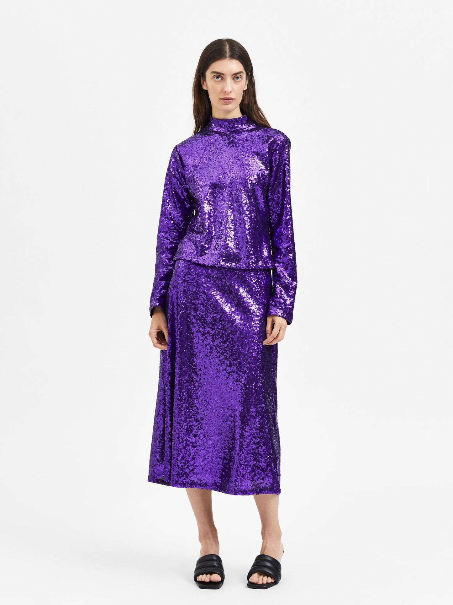 Sequin Top in Acai