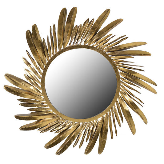 Feather Mirror in Gold