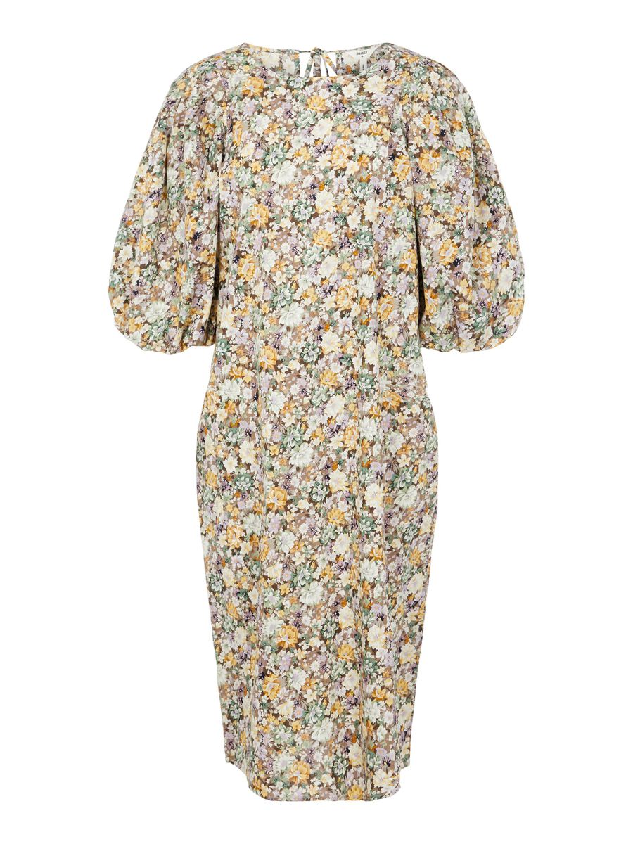 Floral Dress With Puff Sleeves