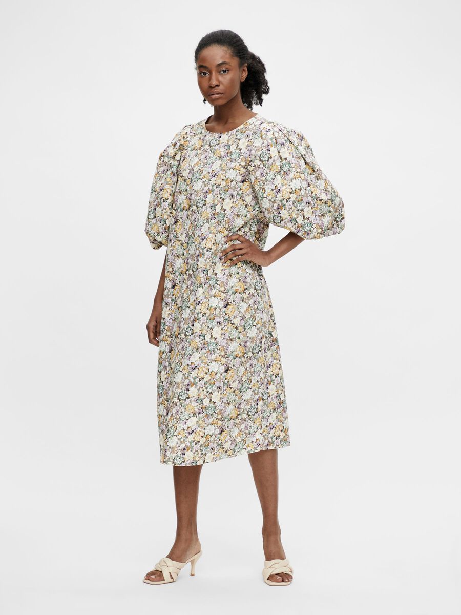 Floral Dress With Puff Sleeves