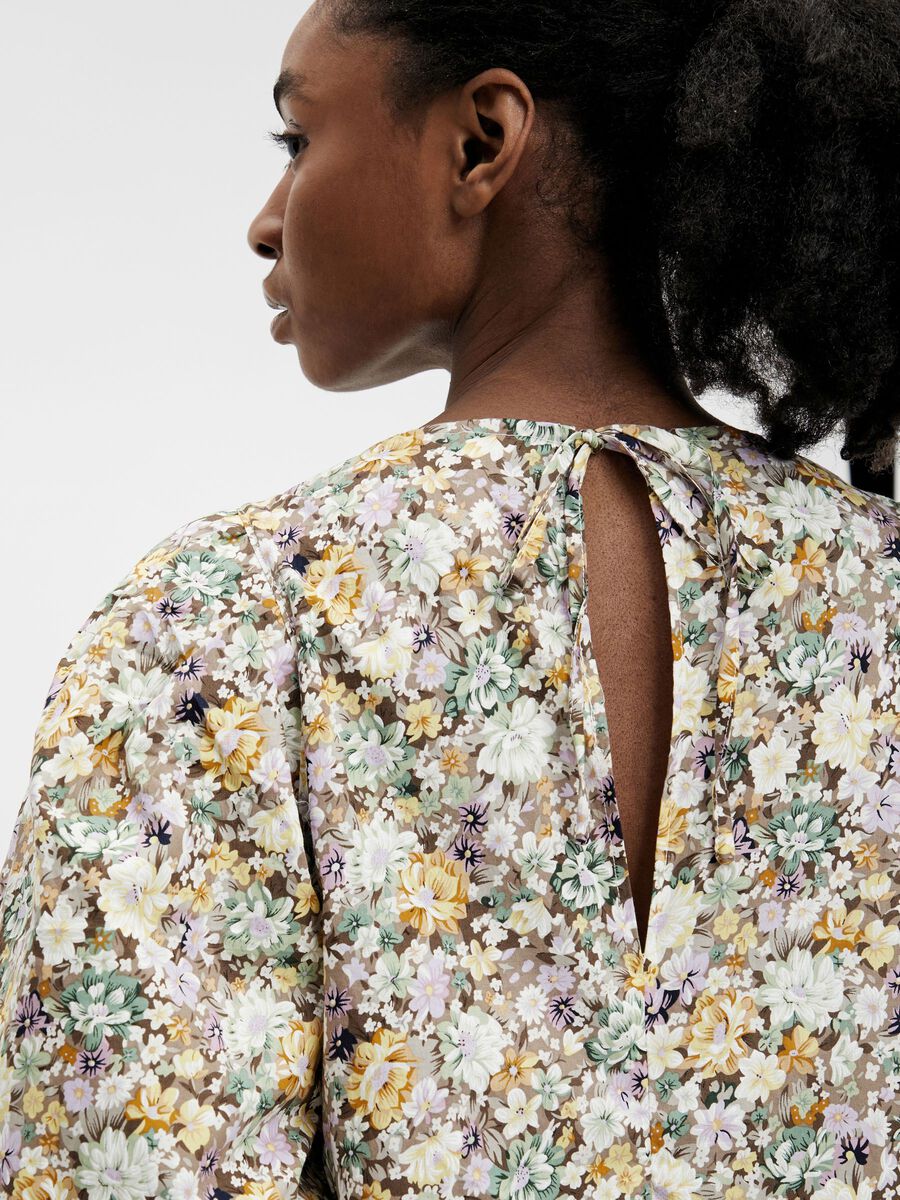 Floral Dress With Puff Sleeves