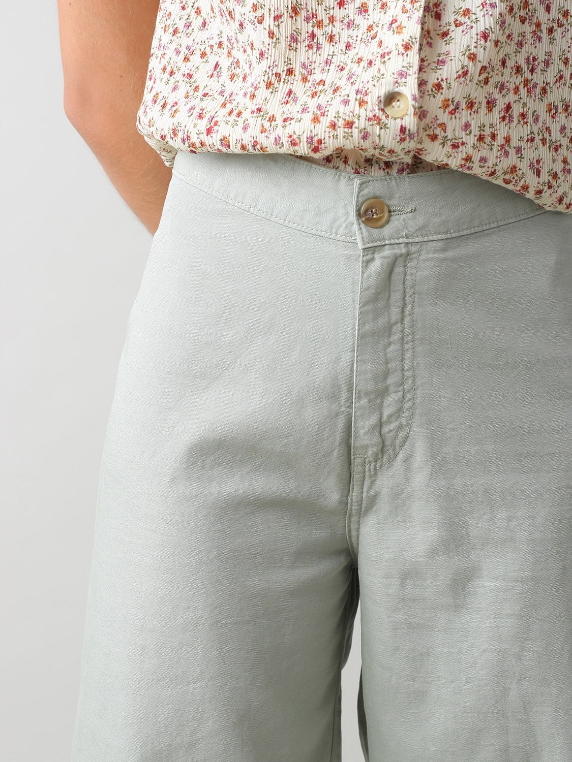 Linen Cotton Crop Trousers