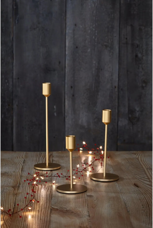 Candle Stand in Matt Gold