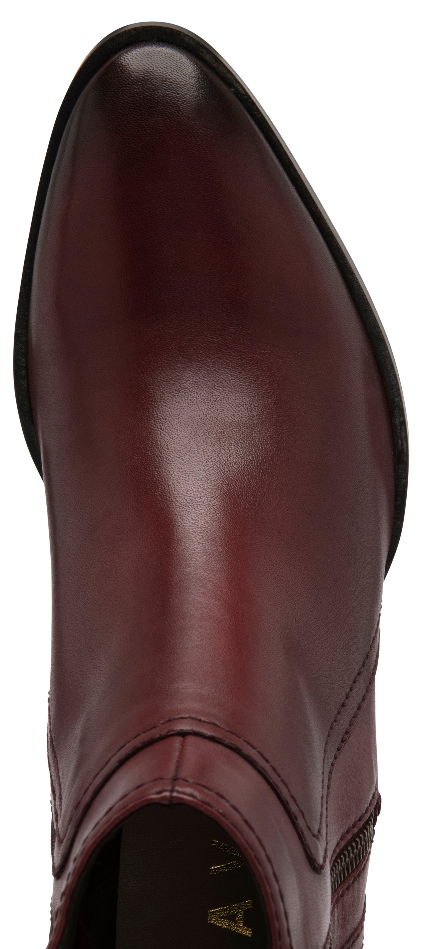 Dark Red Leather Fossa Heeled Ankle Boots